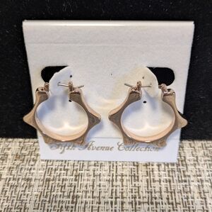 Rose Gold Hoop Earrings 2" Outside Edge To Outside Edge